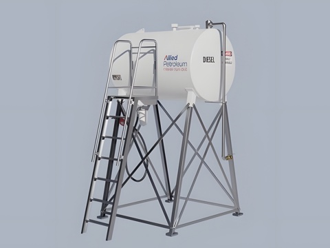  工业柴油箱3d模型 