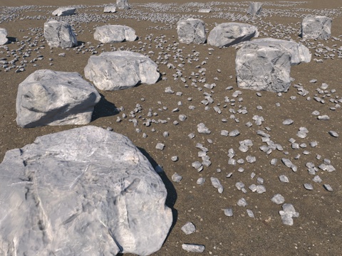  星际沙漠 石头 沙漠 荒漠 石子路面 火星地貌3d模型 