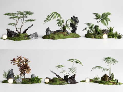 景观小品 庭院小品su模型