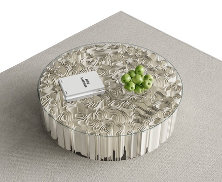 玻璃茶几 圆形茶几su模型