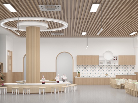  幼儿园烘焙室 儿童体验厨房 亲子体验厨房 幼儿园手工室3d模型 