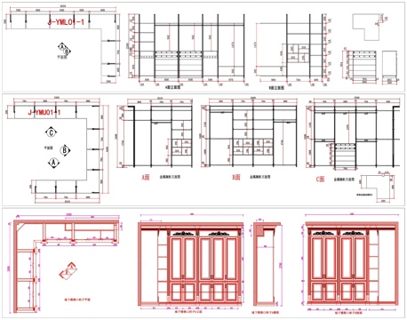  衣柜设计 衣柜素材 衣帽柜素材 衣柜 衣帽柜cad施工图 