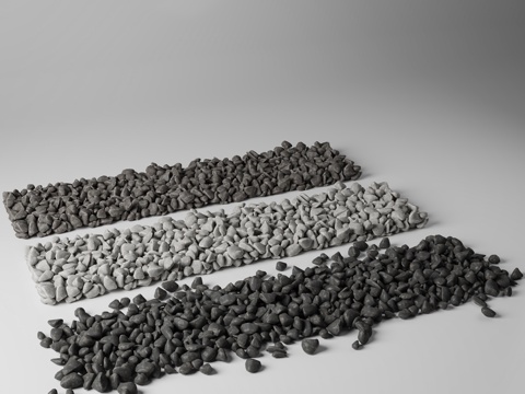 鹅卵石 石头 景观小品 汀步3d模型 