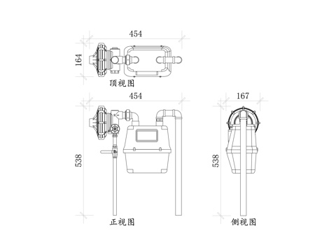  煤气表 燃气计 煤气计量表 气量表 燃气测量表cad施工图 