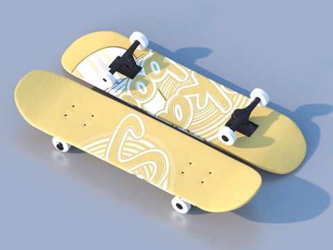  滑板 滑雪板3d模型 