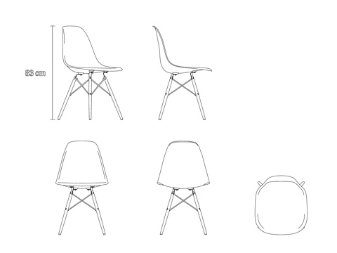  塑料椅 边椅 轻便椅 室内椅 经济椅cad施工图 