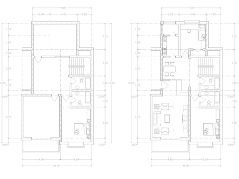  住宅建筑平面图cad施工图 