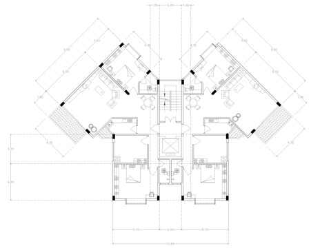  住宅建筑平面图cad施工图 
