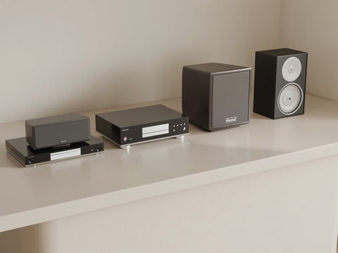  现代音响 扩放器 低音炮su模型 