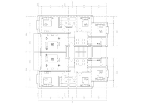  住宅建筑平面图cad施工图 