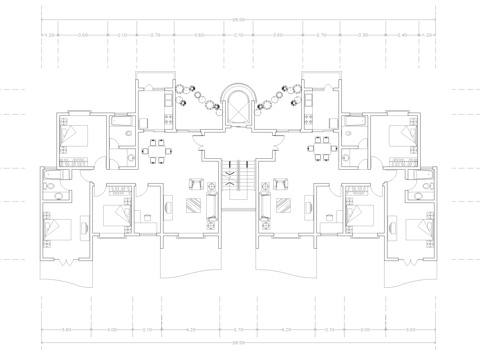  住宅建筑平面图cad施工图 