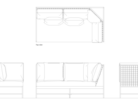  宜家 Ekebol 沙发图纸cad施工图 