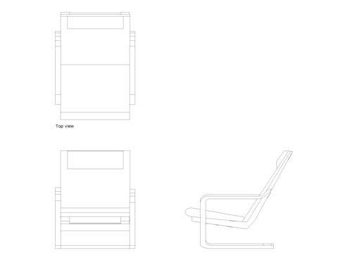  宜家 Poang 椅子图纸cad施工图 