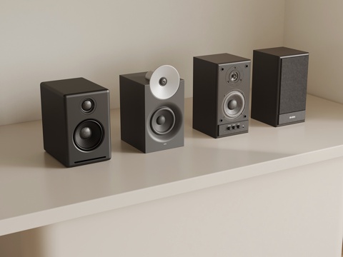  现代音响 扩放器 低音炮su模型 