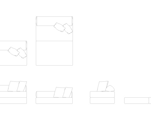  宜家 Nykil 折叠沙发床图纸cad施工图 