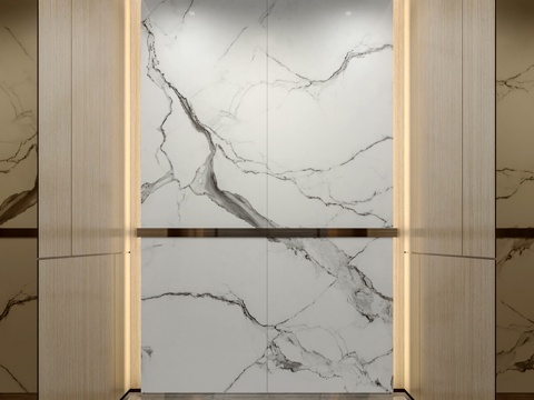  现代电梯轿厢3d模型 