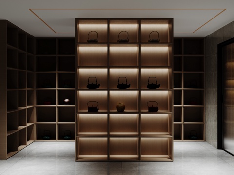  现代储物间 展示架3d模型 