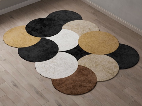 中古异形地毯 布艺地毯 创意地毯 客厅地毯 几何地毯su模型