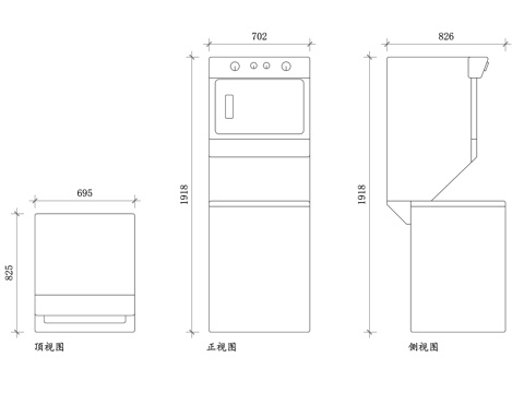  洗烘一体机 堆叠洗衣机 分层洗烘机 双层洗衣设备 家用洗烘机cad施工图 