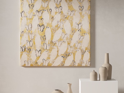  现代，简约，抽象，装饰画3d模型 