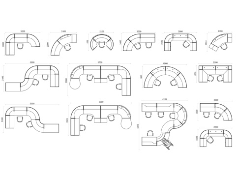  接待台 前台桌 服务台 接待柜台 迎宾台cad施工图 