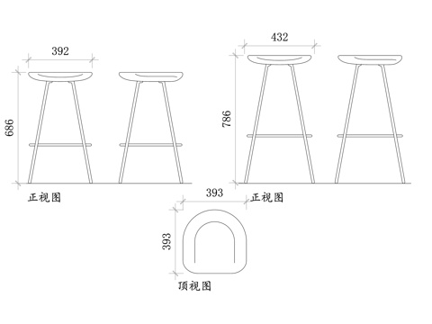  高脚凳 酒吧椅 高凳 子酒吧高椅 餐吧凳cad施工图 