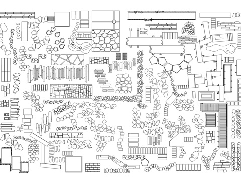  汀步小路图库cad施工图 