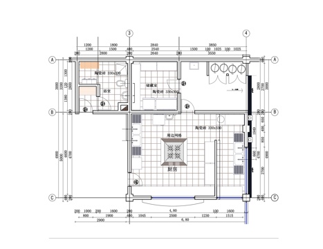  餐厨区域 餐厅后厨 厨房操作间 餐饮厨房 餐厅烹饪区cad施工图 