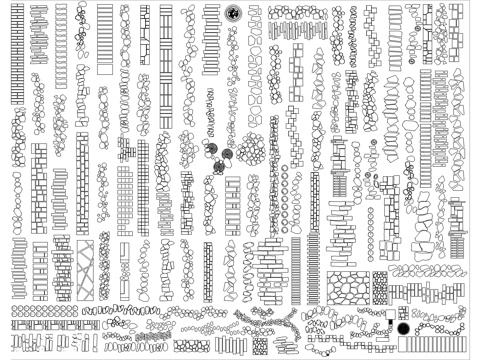  汀步青石板路图库cad施工图 