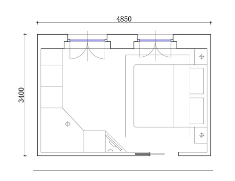  卧房空间 床室空间 睡眠区域 卧室区域 休息空间cad施工图 