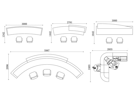  接待前台 服务台 登记台 前厅台 客服前台cad施工图 
