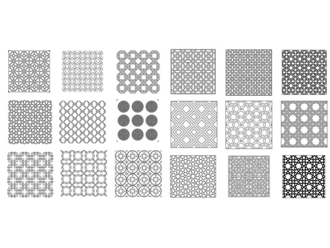  连续图案纹理 无缝衔接花纹 平铺纹理 图案循环衔接cad施工图 