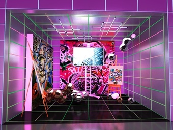 元宇宙 赛博朋克 画室 电视机架 拍照打卡3d模型