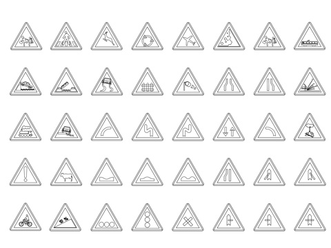 警告标志 禁令标志 指示标志 提示标志 施工标志cad施工图 