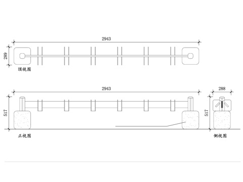  自行车固定架 自行车停放柱 固定式车架 自行车锁车架 自行车cad施工图 