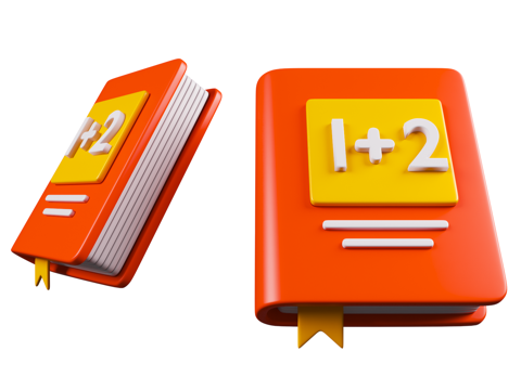  数学书 卡通学校教育  卡通风格书籍 书和眼镜 卡通教育主题3d模型 