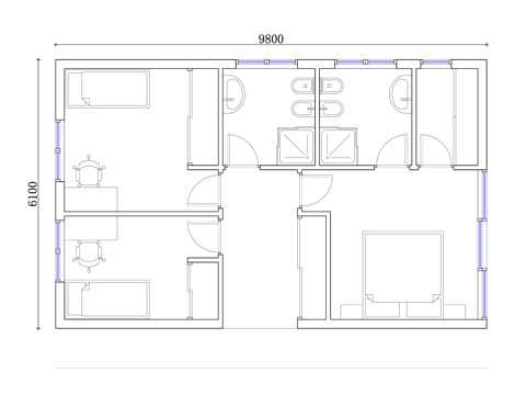  商品房卧室区域 商品房睡眠空间 卧室休息区 商品房卧房设计cad施工图 