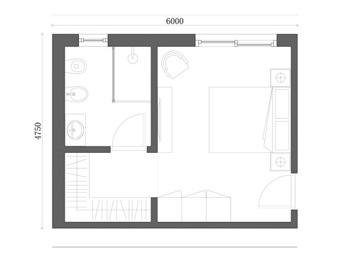  品牌酒店房间 连锁酒店房间 标准化客房 连锁住宿空间cad施工图 