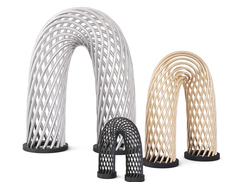  现代网状金属雕塑饰品3d模型 