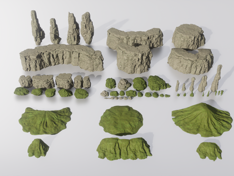  岩石石头3d模型 