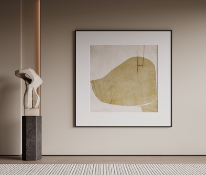  现代极简装饰画 侘寂中古风挂画 奶油风装饰画 意式挂画 黑白su模型 