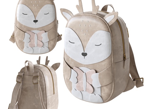  书包 双肩背包su模型 