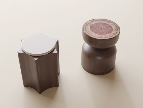  现代凳子 木凳3d模型 