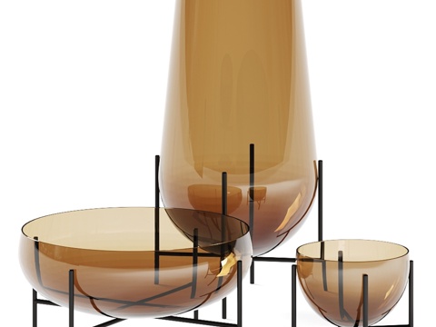  玻璃花瓶摆件3d模型 