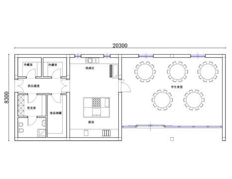  幼儿园小型餐厅 幼儿园简餐厨房 小型幼教食堂 幼儿用餐区cad施工图 