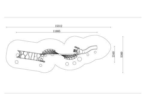  儿童网兜游戏 儿童攀网游乐 网状儿童玩具 儿童网绳游戏设施cad施工图 