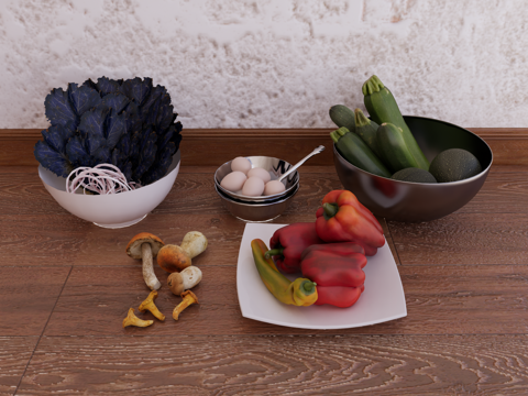  蔬菜 厨房摆件 厨房用品su模型 