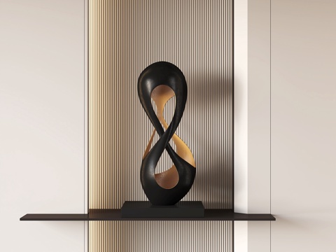  现代抽象金属雕塑3d模型 