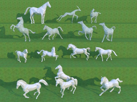  现代雕塑小品 雕塑马3d模型 