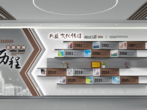  企业文化墙3d模型 